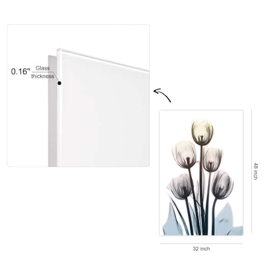 Empire Art Direct 32" x 48" Springing Tulips Frameless Free Floating Printed Tempered Glass Wall Art